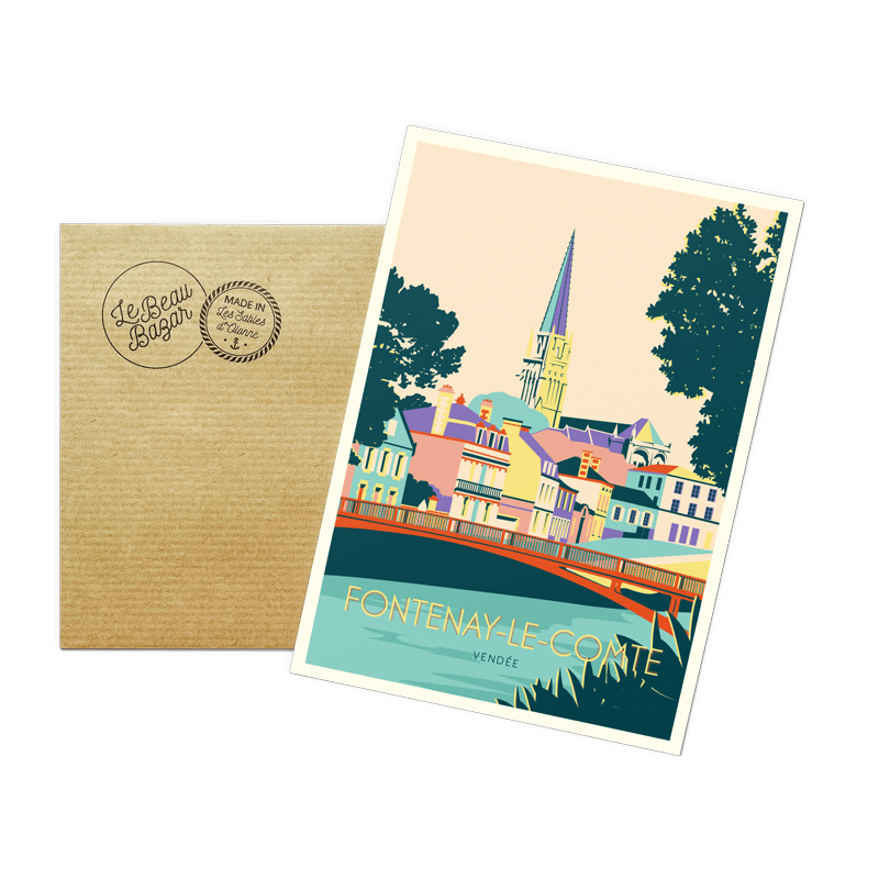 Carte postale FONTENAY-LE-COMTE centre-ville beau bazar