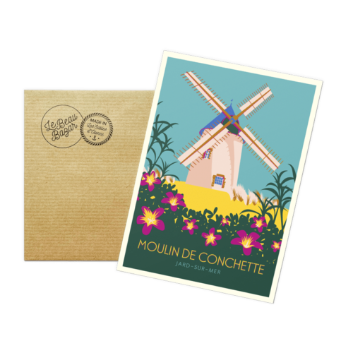 Carte postale JARD-SUR-MER Moulin Conchette beau bazar