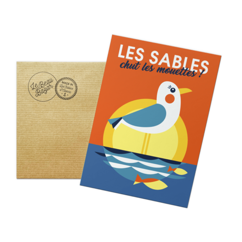 Carte postale LES SABLES D'OLONNE Chut mouettes beau bazar