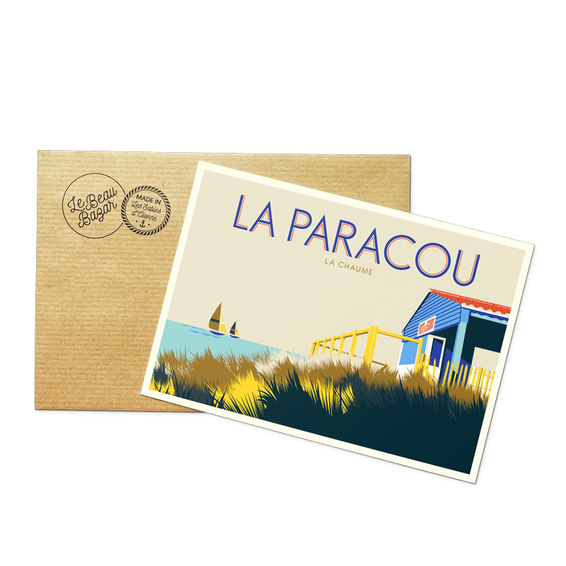 Carte postale LES SABLES D'OLONNE Paracou chaume beau bazar