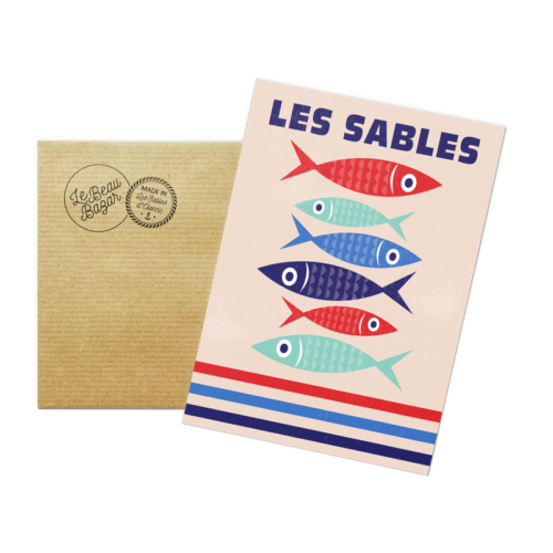 Carte postale LES SABLES D'OLONNE poissons beau bazar