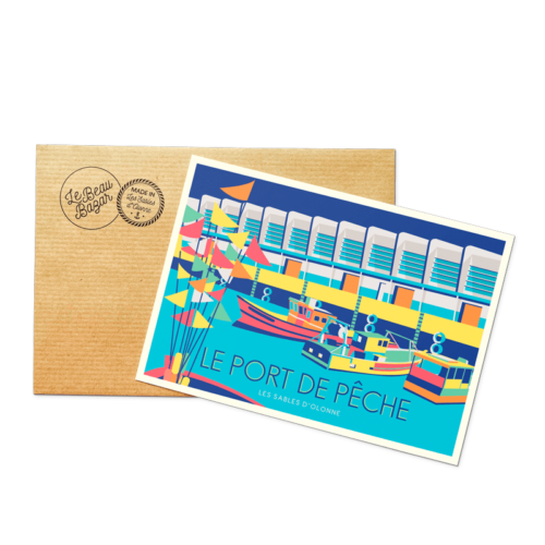 Carte postale LES SABLES D'OLONNE port peche beau bazar