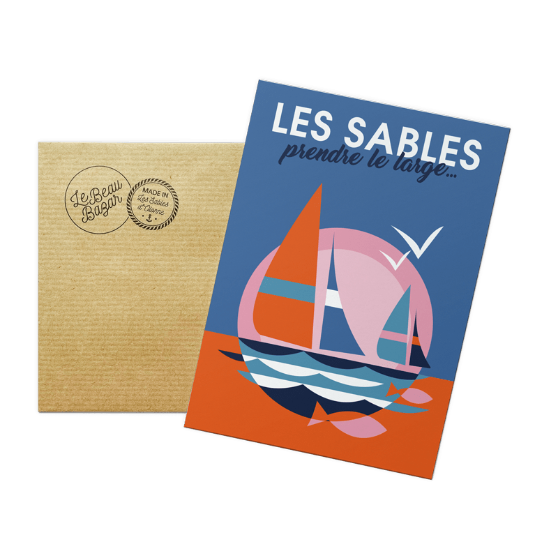 Carte postale LES SABLES D'OLONNE prendre large beau bazar