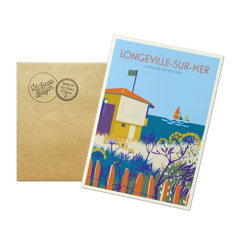 Carte postale LONGEVILLE-SUR-MER Plage rocher beau bazar