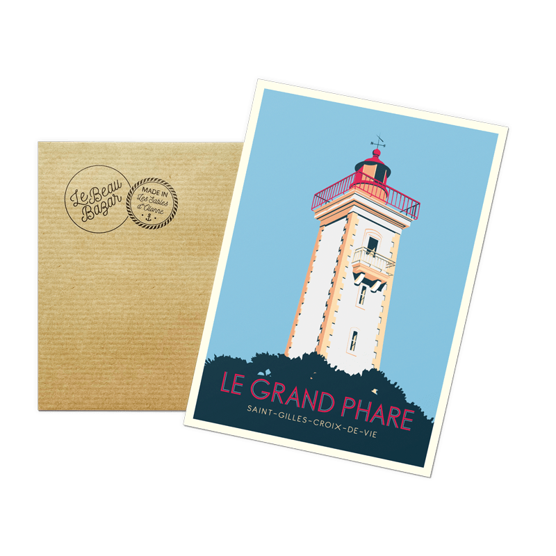 Carte postale SAINT-GILLES-CROIX-DE-VIE grand phare beau bazar