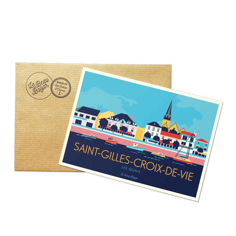 Carte postale SAINT-GILLES-CROIX-DE-VIE Quais Beau Bazar