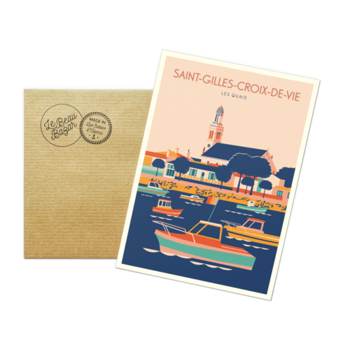 Carte postale SAINT-GILLES-CROIX-DE-VIE Quais Beau Bazar
