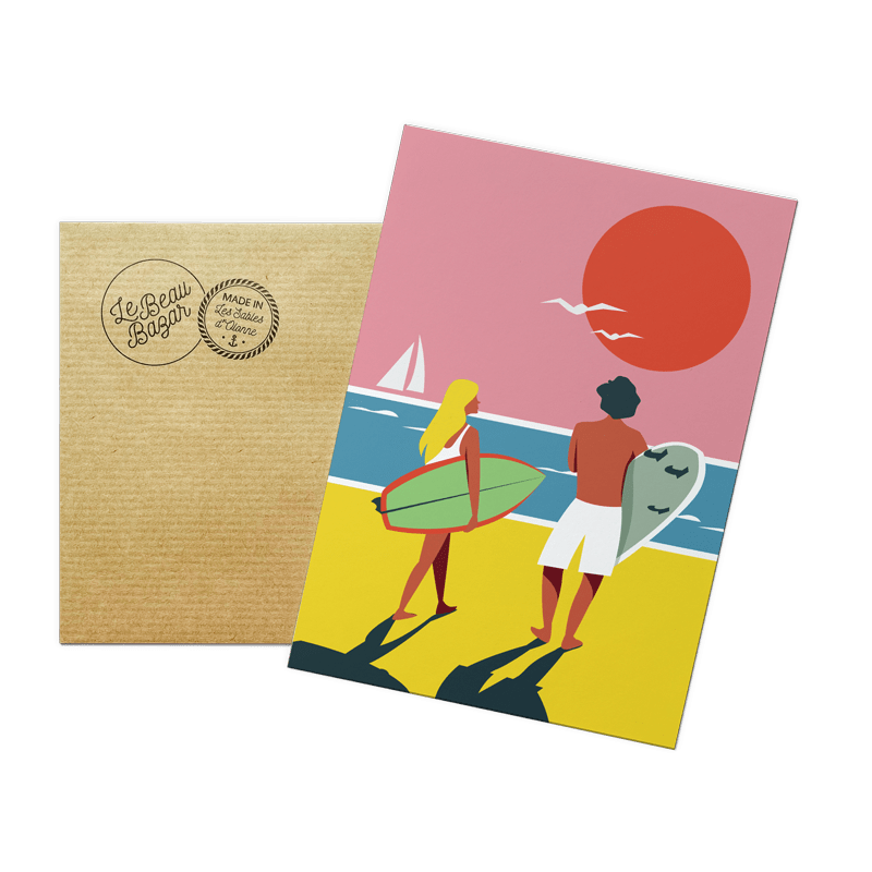 Carte postale Surfeurs beau bazar