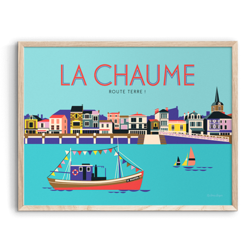 Affiche LES SABLES D'OLONNE Route terre Chaume beau bazar