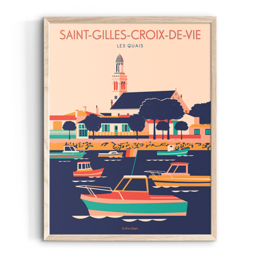 Affiche SAINT-GILLES-CROIX-DE-VIE quais beau bazar