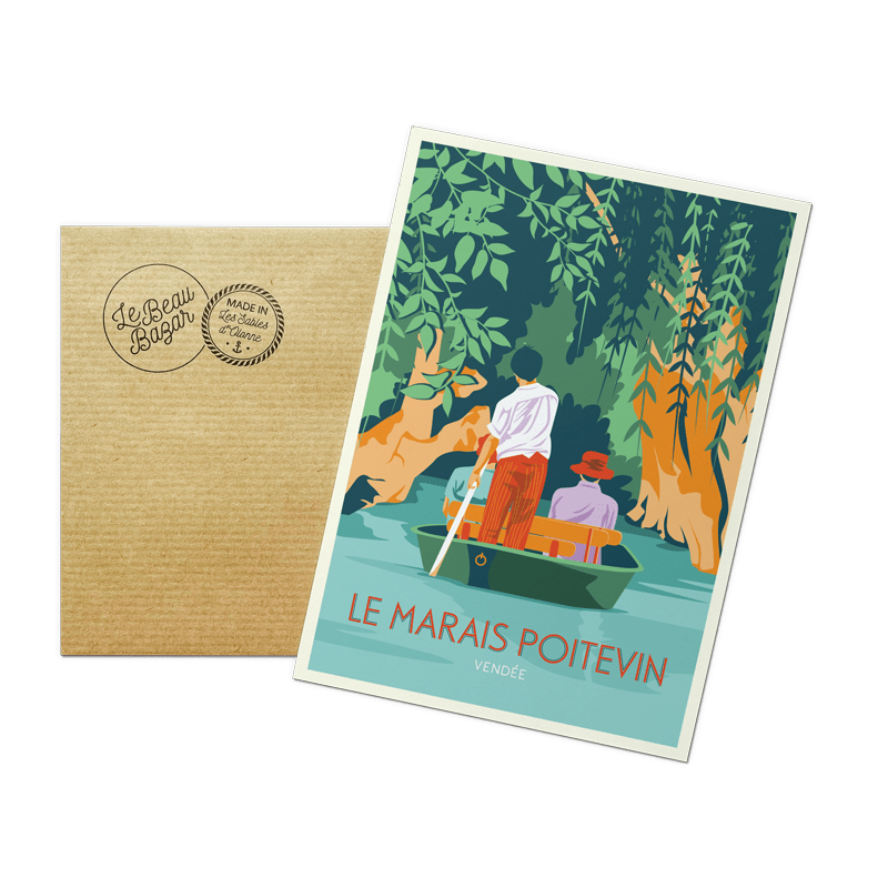 carte postale marais poitevin vendée beau bazar