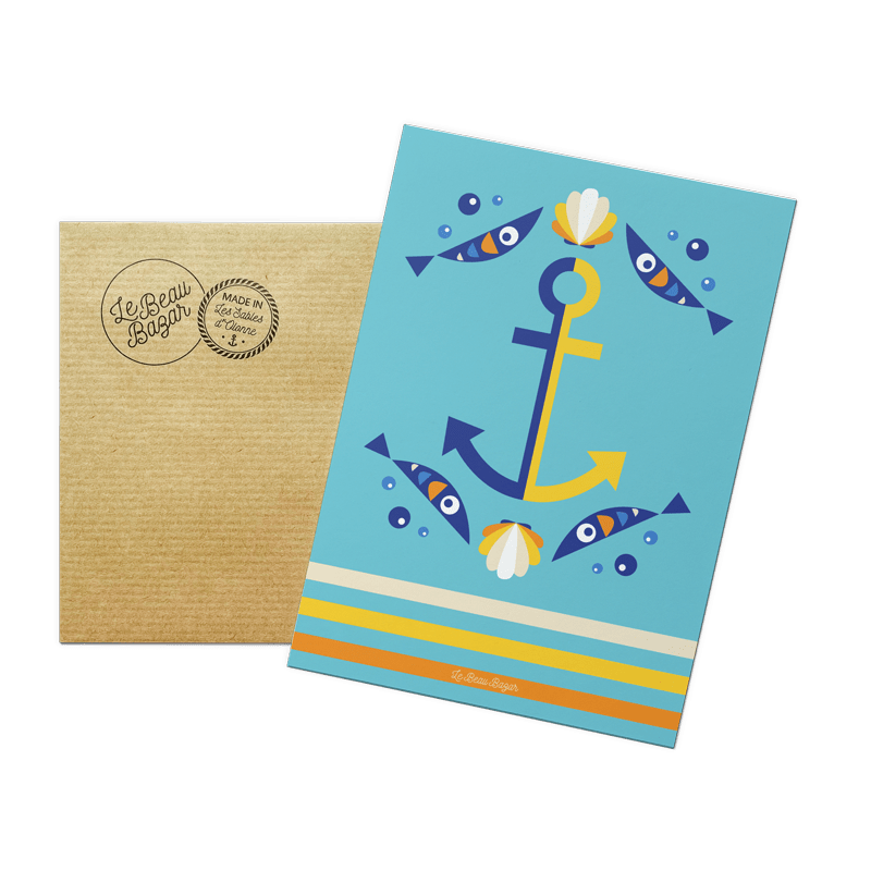 Carte postale Ancre marine beau bazar