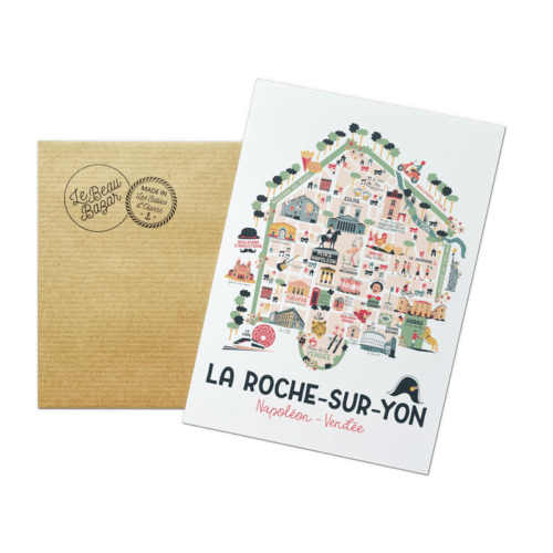 Carte postale LA-ROCHE-SUR-YON Plan beau bazar