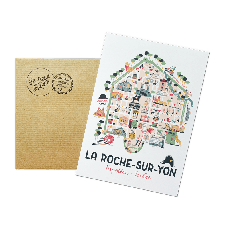 Carte postale LA-ROCHE-SUR-YON Plan beau bazar
