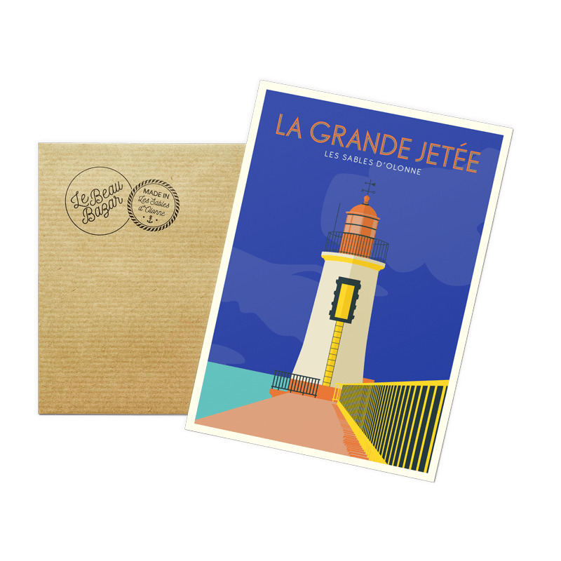 Carte postale LES SABLES D'OLONNE phare grande jetée beau bazar