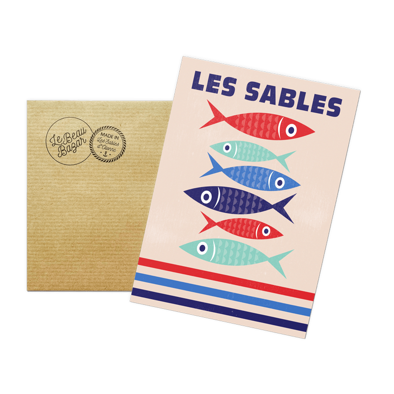 Carte postale LES SABLES D'OLONNE poissons beau bazar