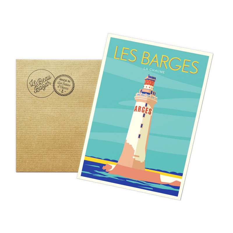 Carte postale LES SABLES D'OLONNE phare barges beau bazar