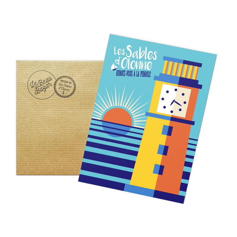 Carte postale LES SABLES D'OLONNE rendez-vous pendule beau bazar
