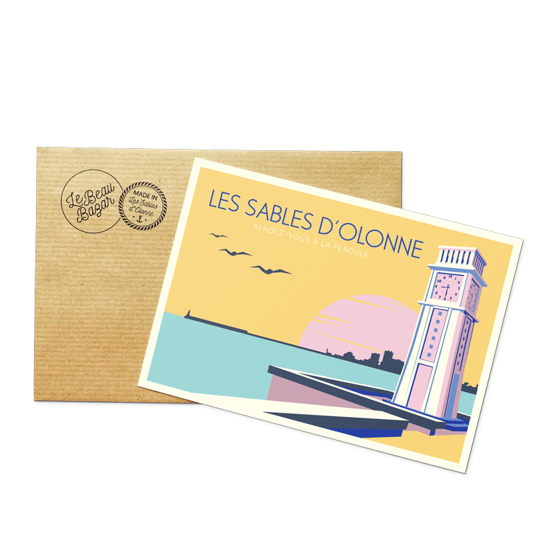 Carte postale LES SABLES D'OLONNE rendez-vous pendule beau bazar