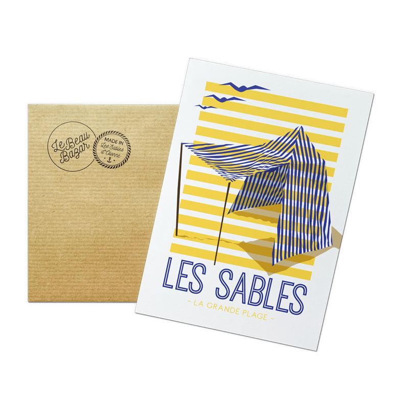 Carte postale LES SABLES D'OLONNE tente beau bazar