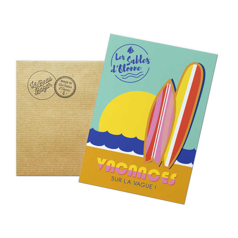 Carte postale LES SABLES D'OLONNE Vacances surf beau bazar