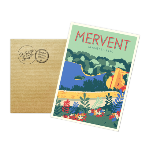 Carte postale MERVENT foret lac beau bazar