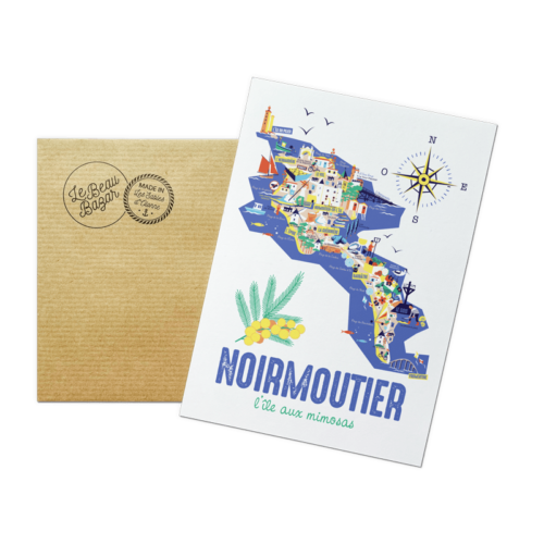 Carte postale NOIRMOUTIER Plan ile mimosas beau bazar