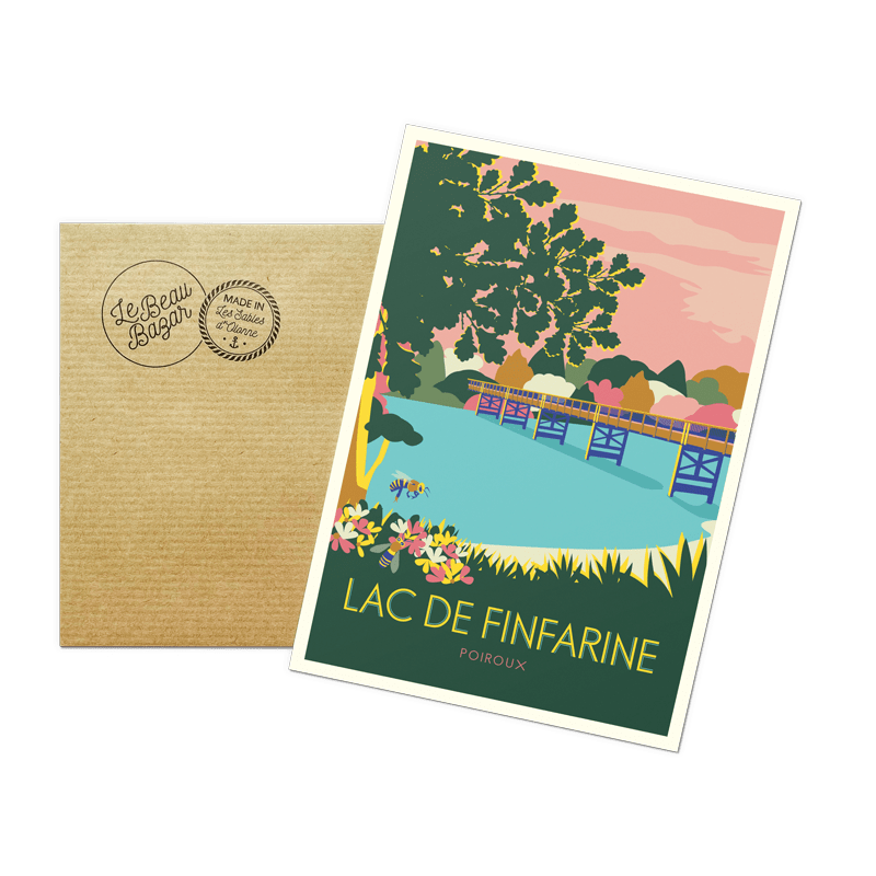 Carte postale POIROUX Lac Finfarine beau bazar
