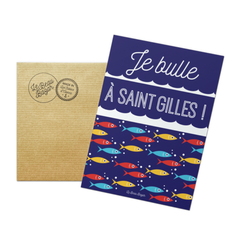 Carte postale SAINT-GILLES-CROIX-DE-VIE je bulle beau bazar