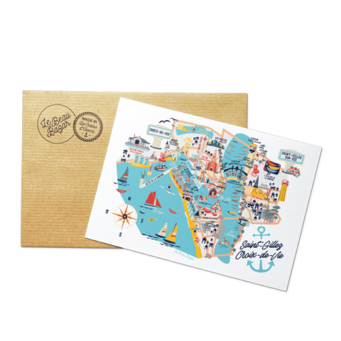 Carte postale SAINT-GILLES-CROIX-DE-VIE Plan beau bazar