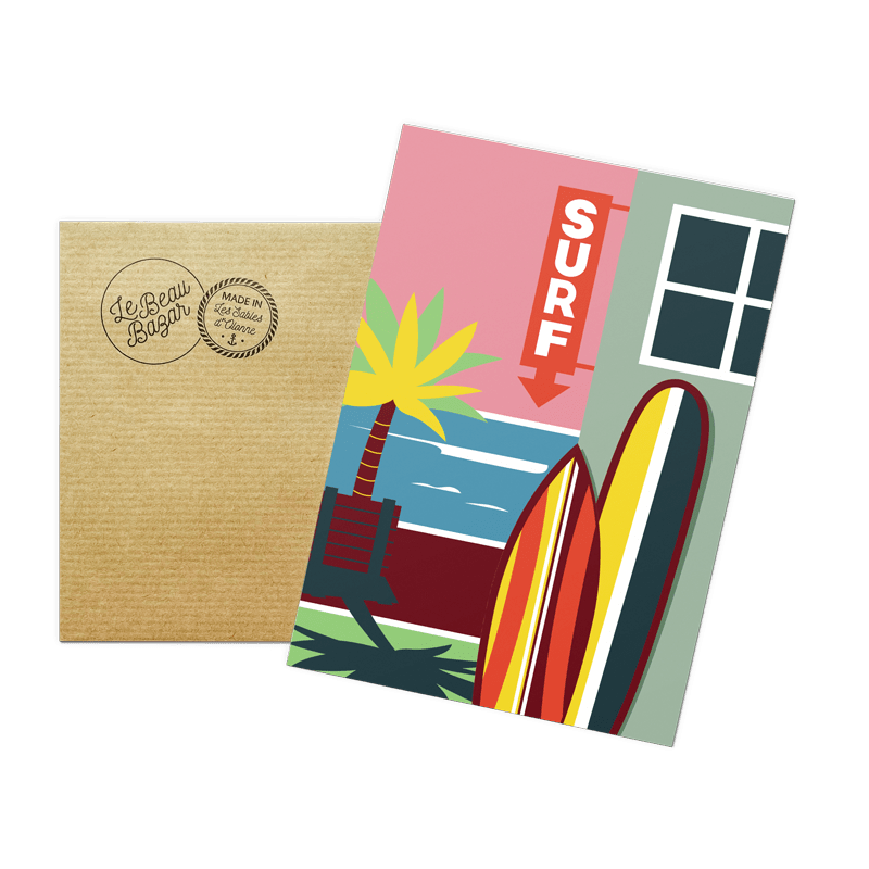 Carte postale Surf beau bazar