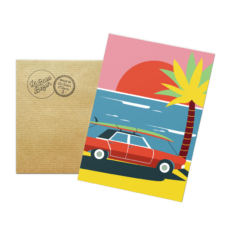 Carte postale Surf Vintage car