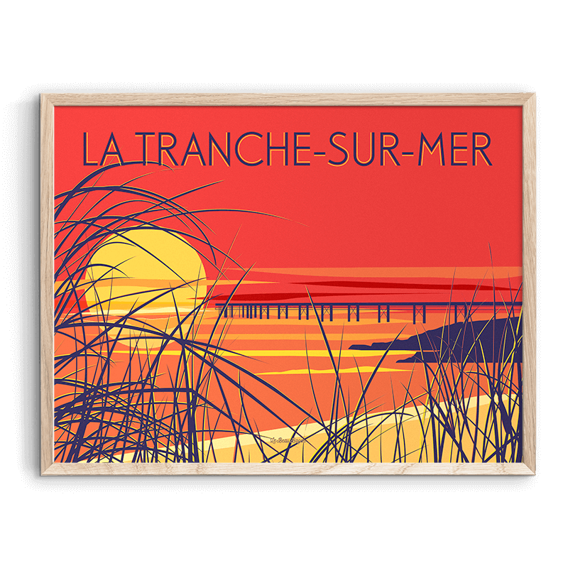 Affiche LA TRANCHE-SUR-MER Sunset beau bazar