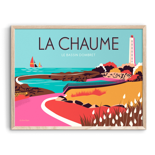 Affiche LES SABLES D'OLONNE Bassin Dombret Chaume beau bazar
