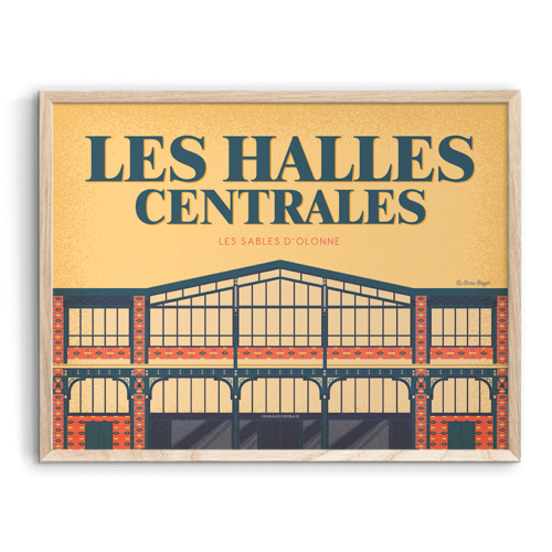 Affiche LES SABLES D'OLONNE Marché Halles centrales beau bazar