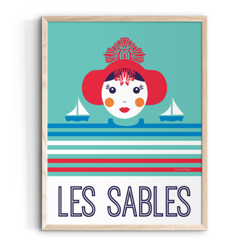Affiche LES SABLES D'OLONNE Sablaise vacances beau bazar