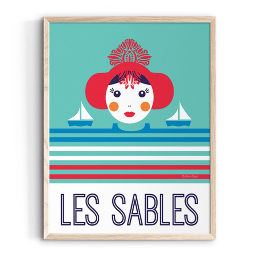 Affiche LES SABLES D'OLONNE Sablaise vacances beau bazar