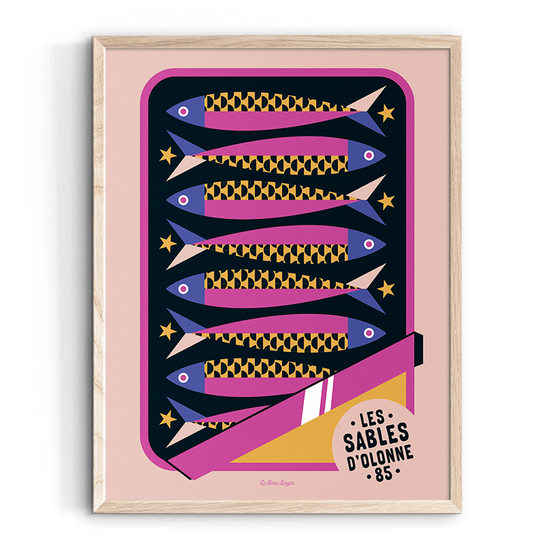 Affiche LES SABLES D'OLONNE Sardines beau bazar
