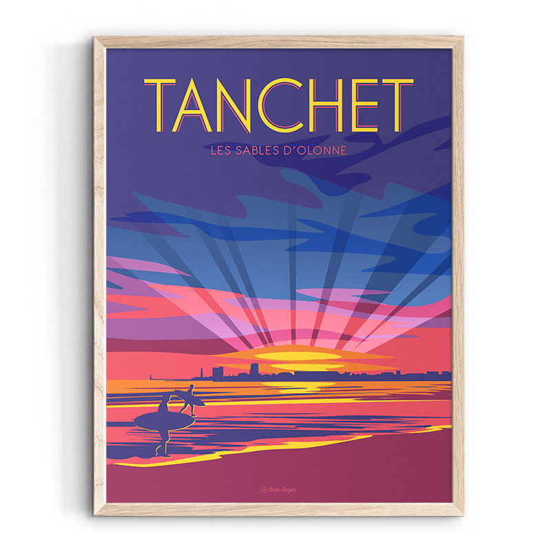 Affiche LES SABLES D'OLONNE Tanchet sunset beau bazar