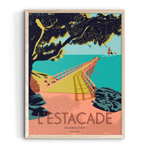 Affiche NOIRMOUTIER estacade beau bazar