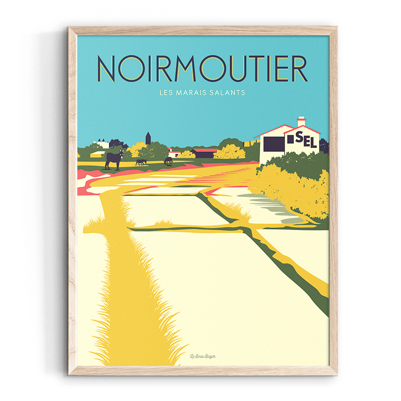 Affiche NOIRMOUTIER Marais salants beau bazar