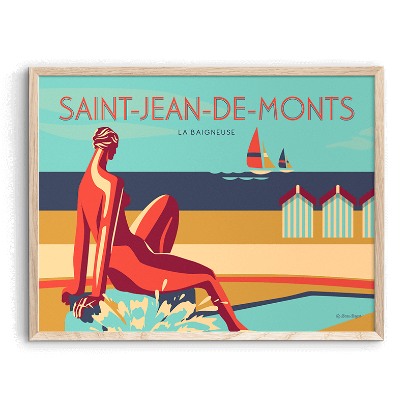 Affiche SAINT-JEAN-DE-MONTS La Baigneuse beau bazar