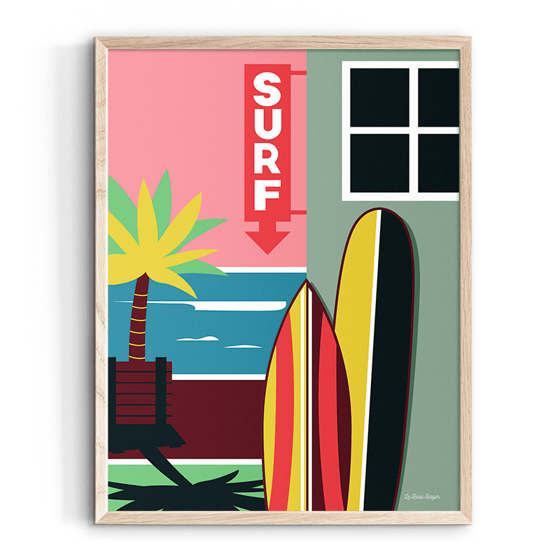 Affiche surf le beau bazar
