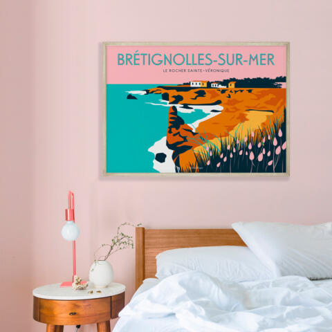 Affiche BRETIGNOLLES-SUR-MER Rocher Sainte Veronique beau bazar