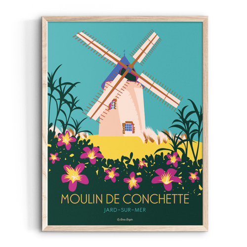 Affiche JARD-SUR-MER Moulin Conchette beau bazar