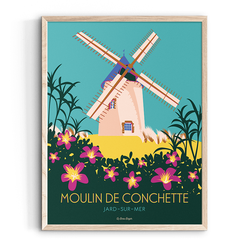 Affiche JARD-SUR-MER Moulin Conchette beau bazar