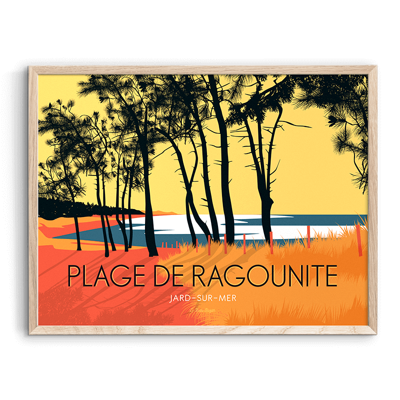 Affiche JARD-SUR-MER Plage Ragounite beau bazar