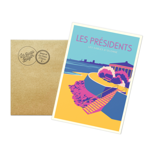 carte postale présidents sables d'olonne beau bazar