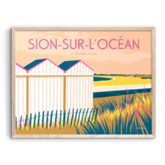 Affiche SAINT-HILAIRE-DE-RIEZ Plage de Sion-sur-l’Océan