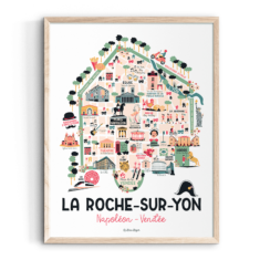 Affiche LA-ROCHE-SUR-YON Plan de ville – Napoléon Vendée